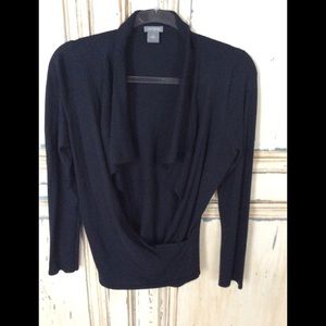 ANN TAYLOR NAVY TOP SMALL